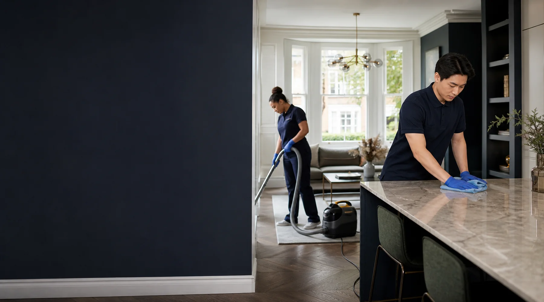 Cleaner working in a London home