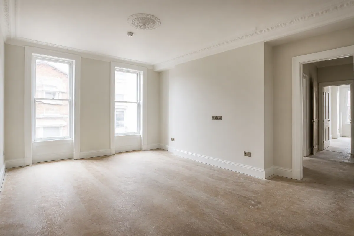 Illustrative renovation scene for flat improvements after internal alterations; not a customer project