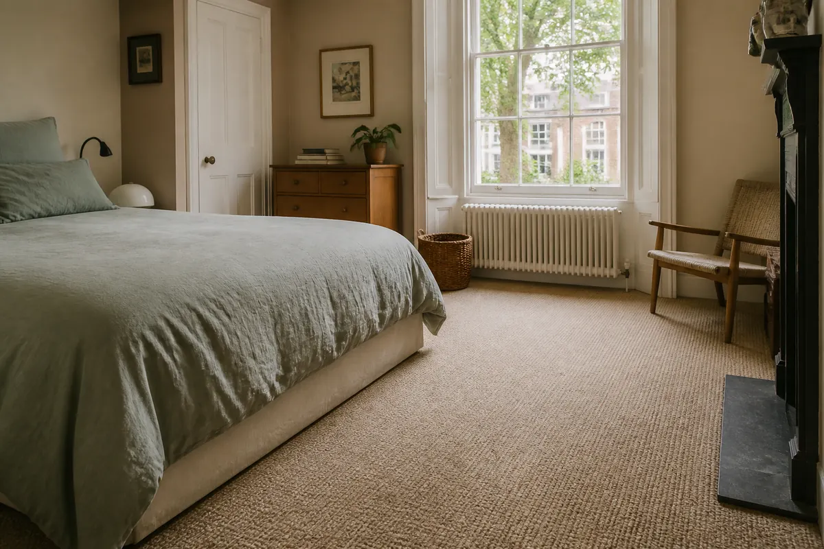Illustrative bedroom with fitted carpet