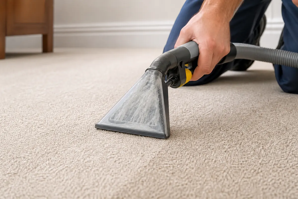 Illustrative close-up of carpet cleaning