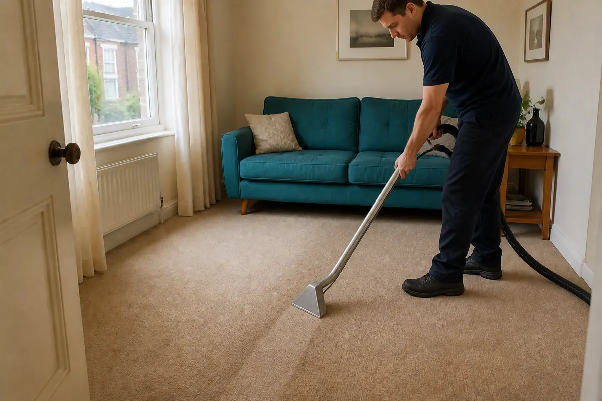 AI illustration: during carpet care in the same living room