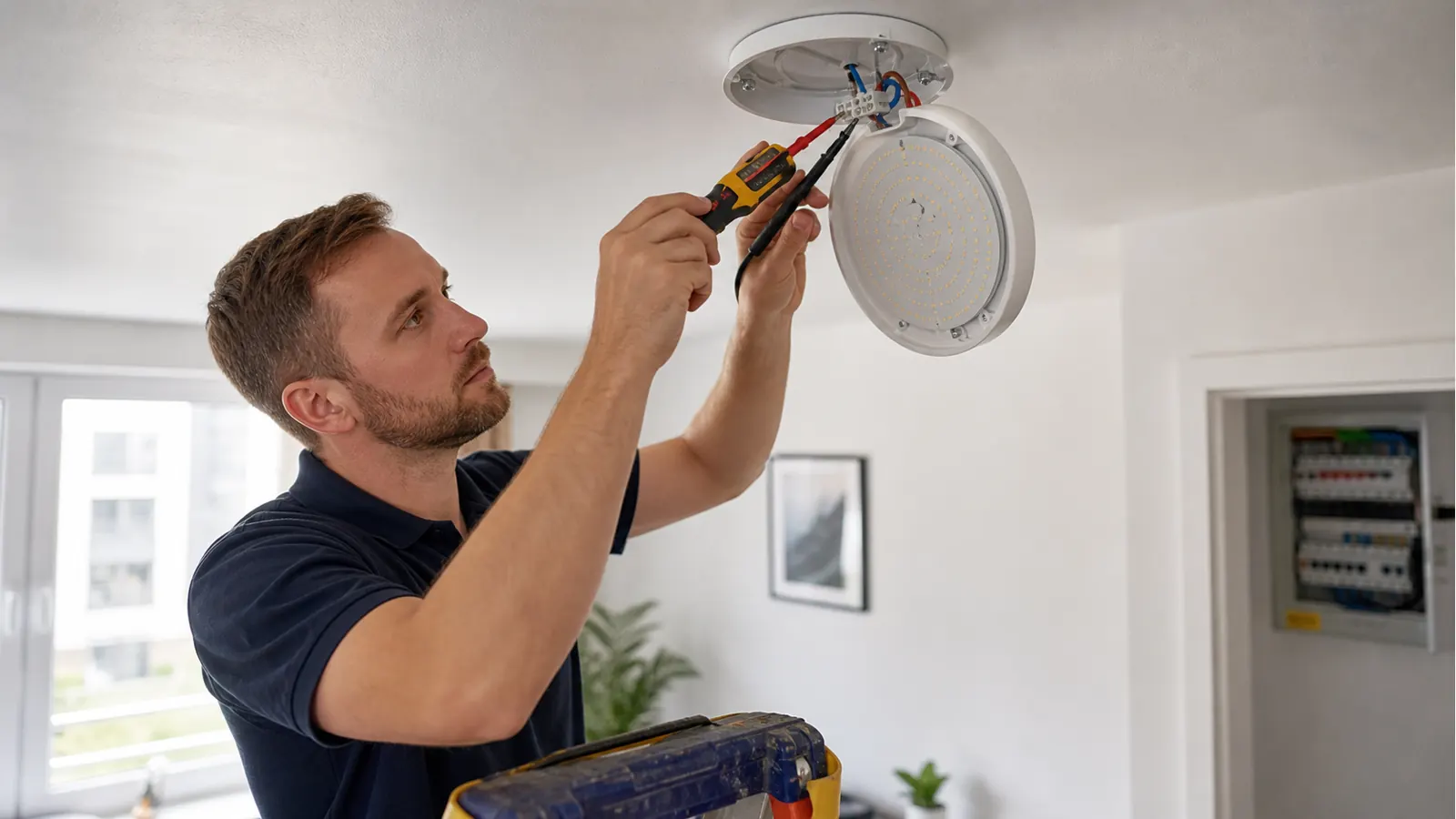 Electrician attending a property in Vauxhall