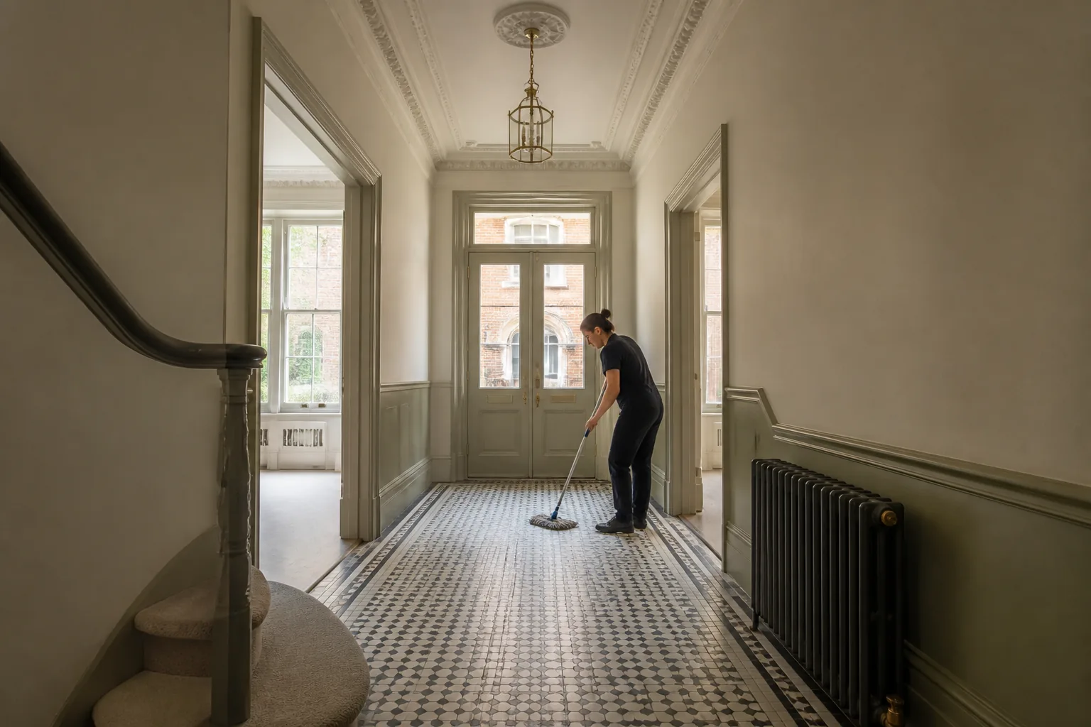 clean hallway in a period rental property in Kingston upon Thames