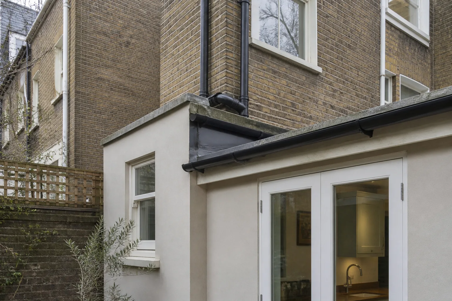 Gutter build-up on a UK property in Staines