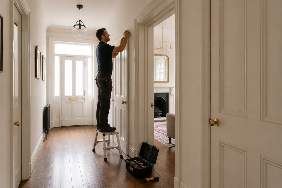 Illustrative internal door adjustments scene