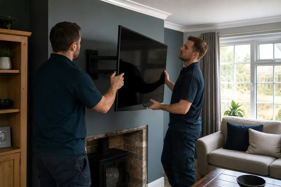 Illustrative television mounting scene