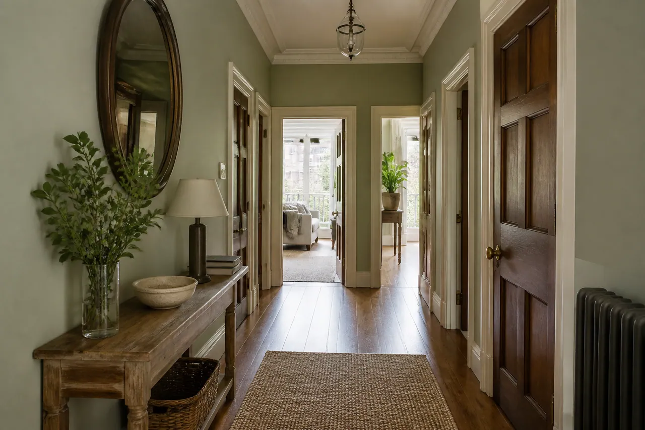 Illustrative furnished home interior or cleaning scene