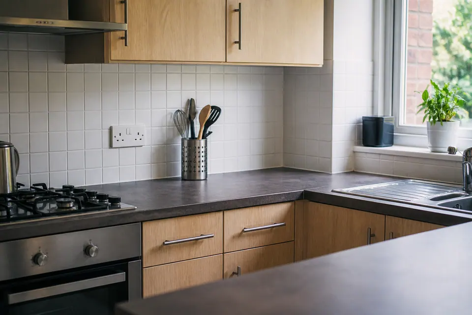 Illustrative normal kitchen environment, not evidence of treatment success