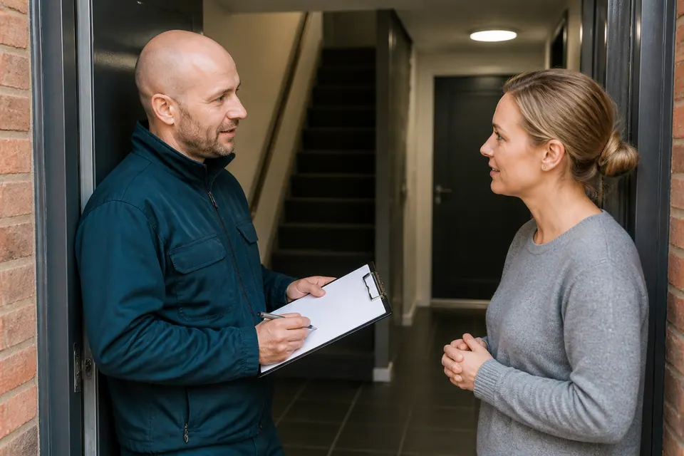 Illustrative discussion of a property inspection with an occupant