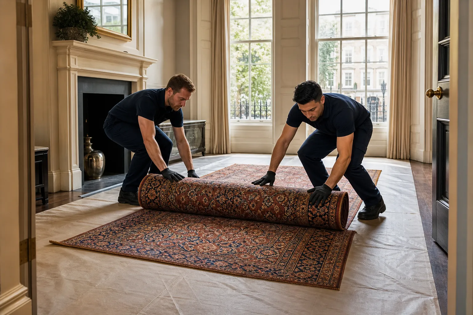 Rug handling and room planning for a Canonbury home