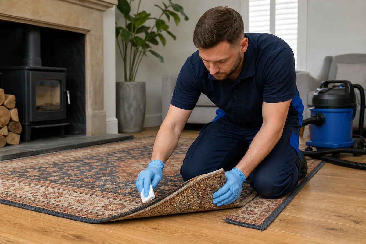 Colour-response check for a Pimlico rug