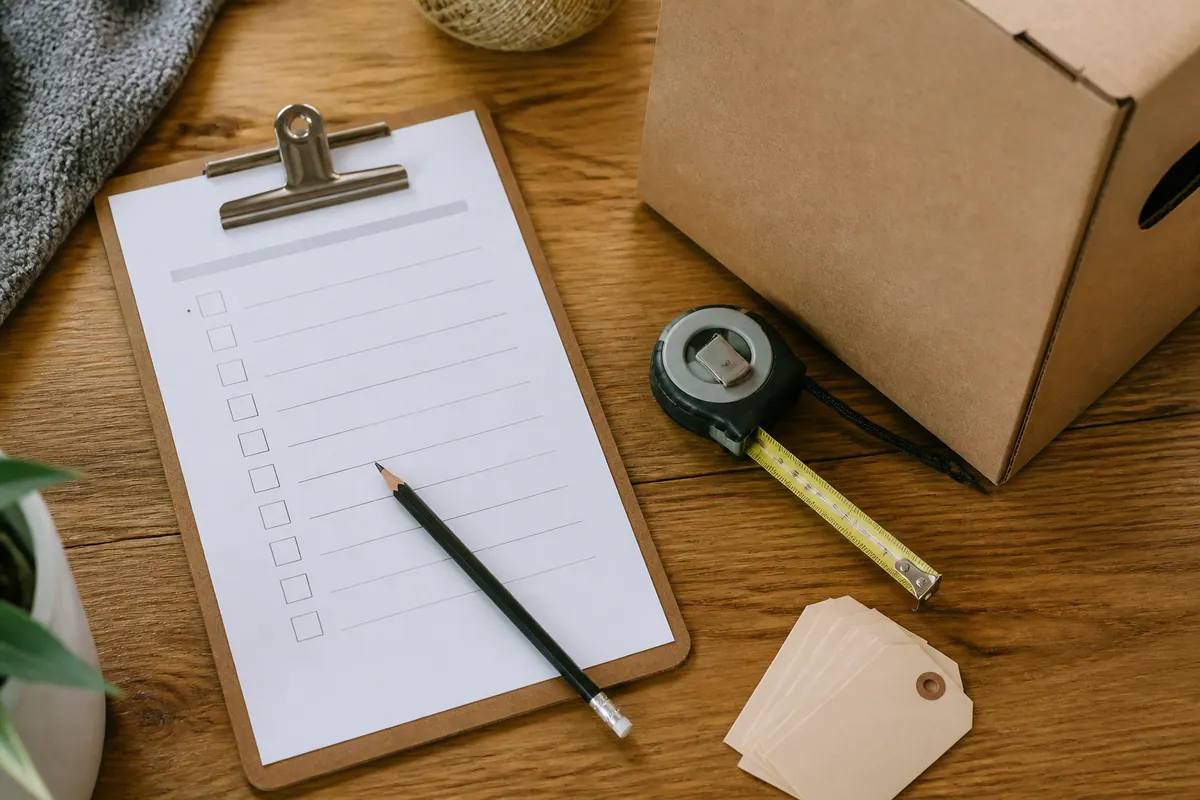 Illustrative inventory checklist for household storage planning