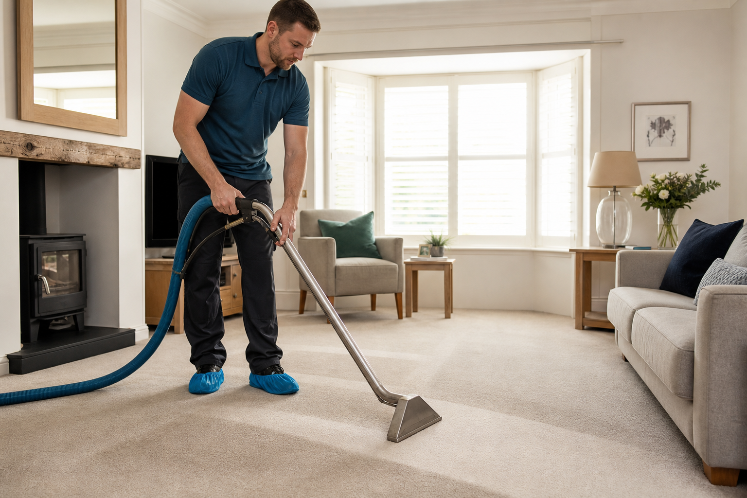 Professional carpet extraction cleaning in Ashtead