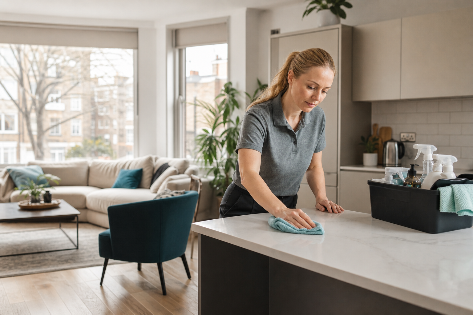 Professional home cleaner working in Buckhurst Hill