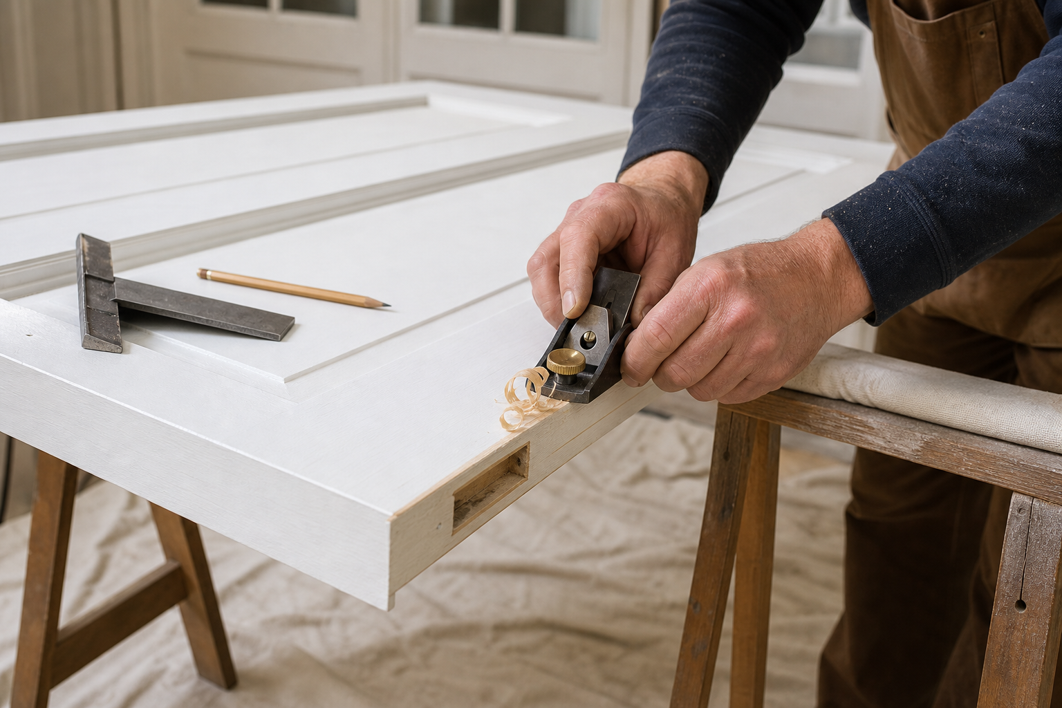 Timber door frame and strike plate repair