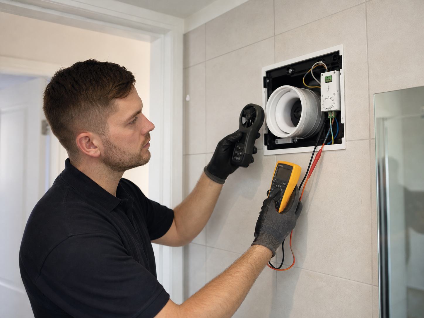 Extractor fan duct and control inspection in Dagenham