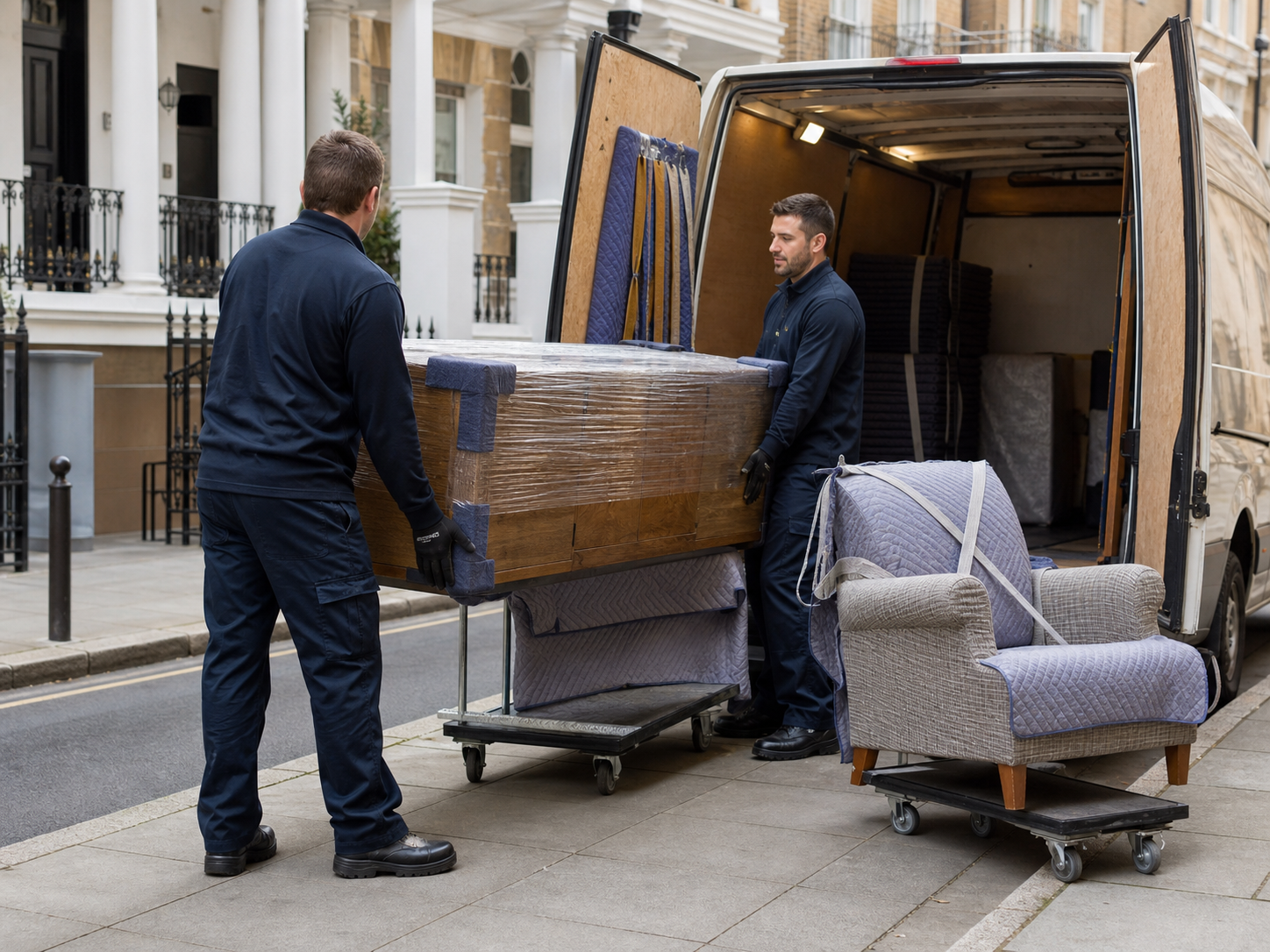 Protected furniture loading for delivery in Isleworth