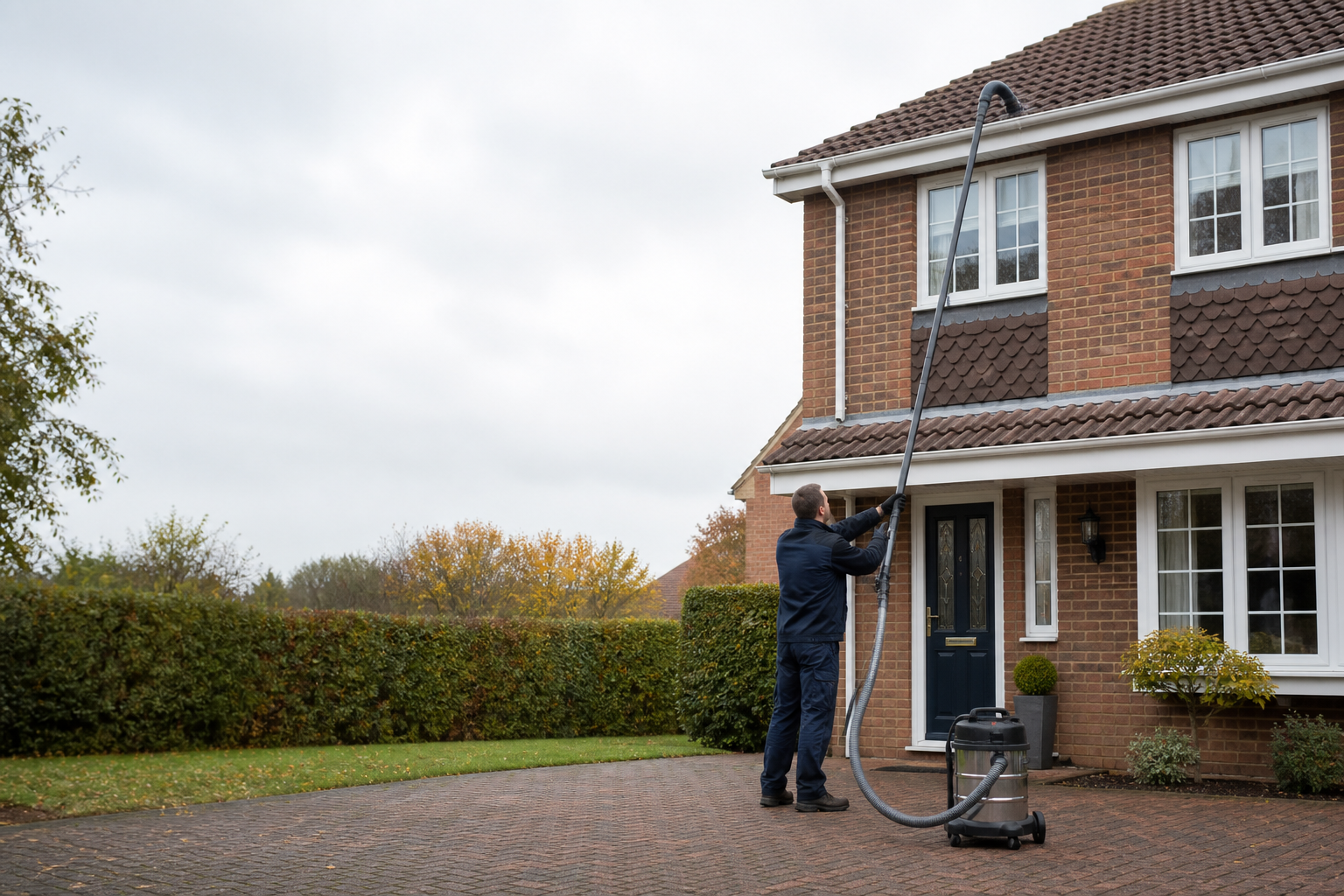 Ground-based gutter cleaning in Chiswick
