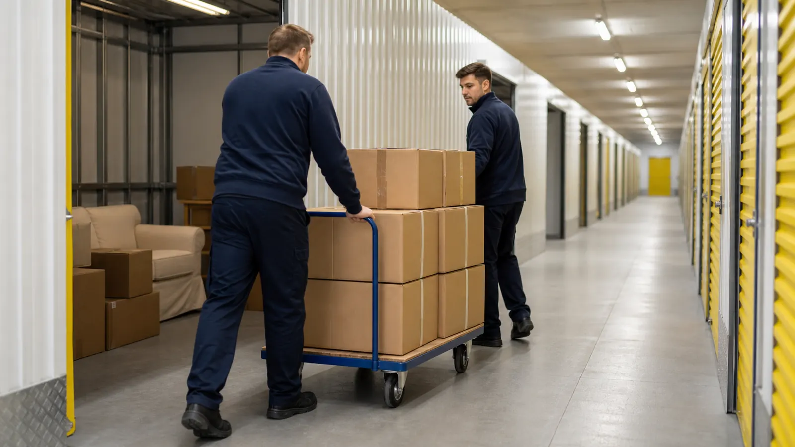 Organised household belongings placed in storage for Camden Town