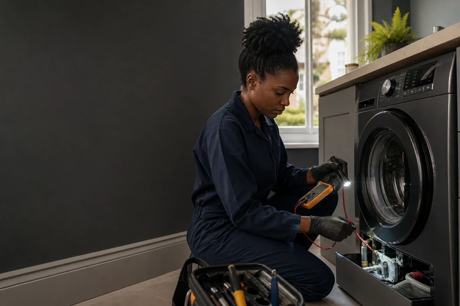 Washing machine repair and washer dryer testing in Fulham