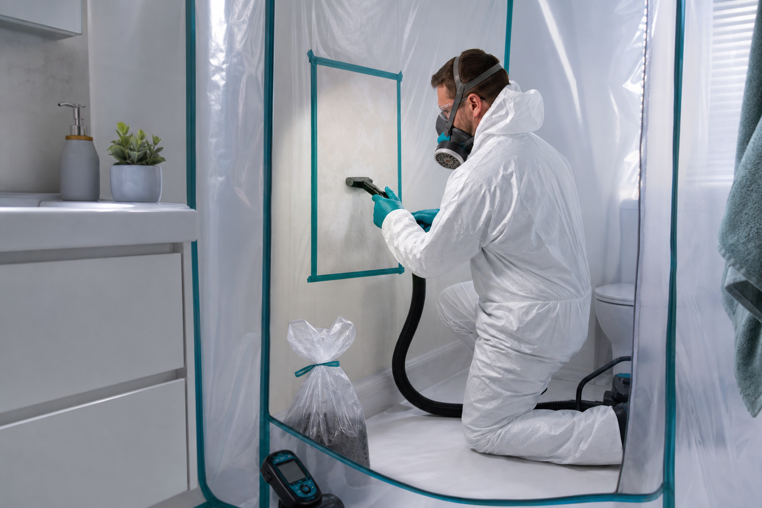 Contained mould remediation and wall treatment
