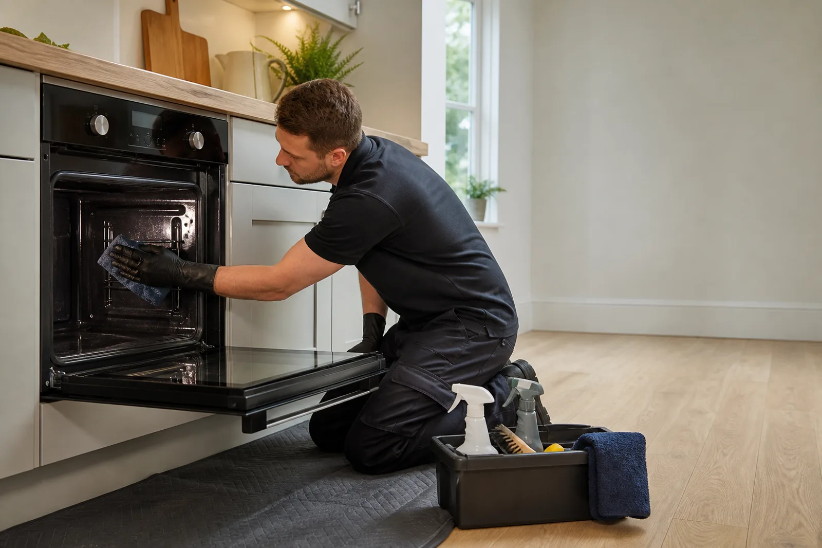 Detailed oven cleaning process in Fulham