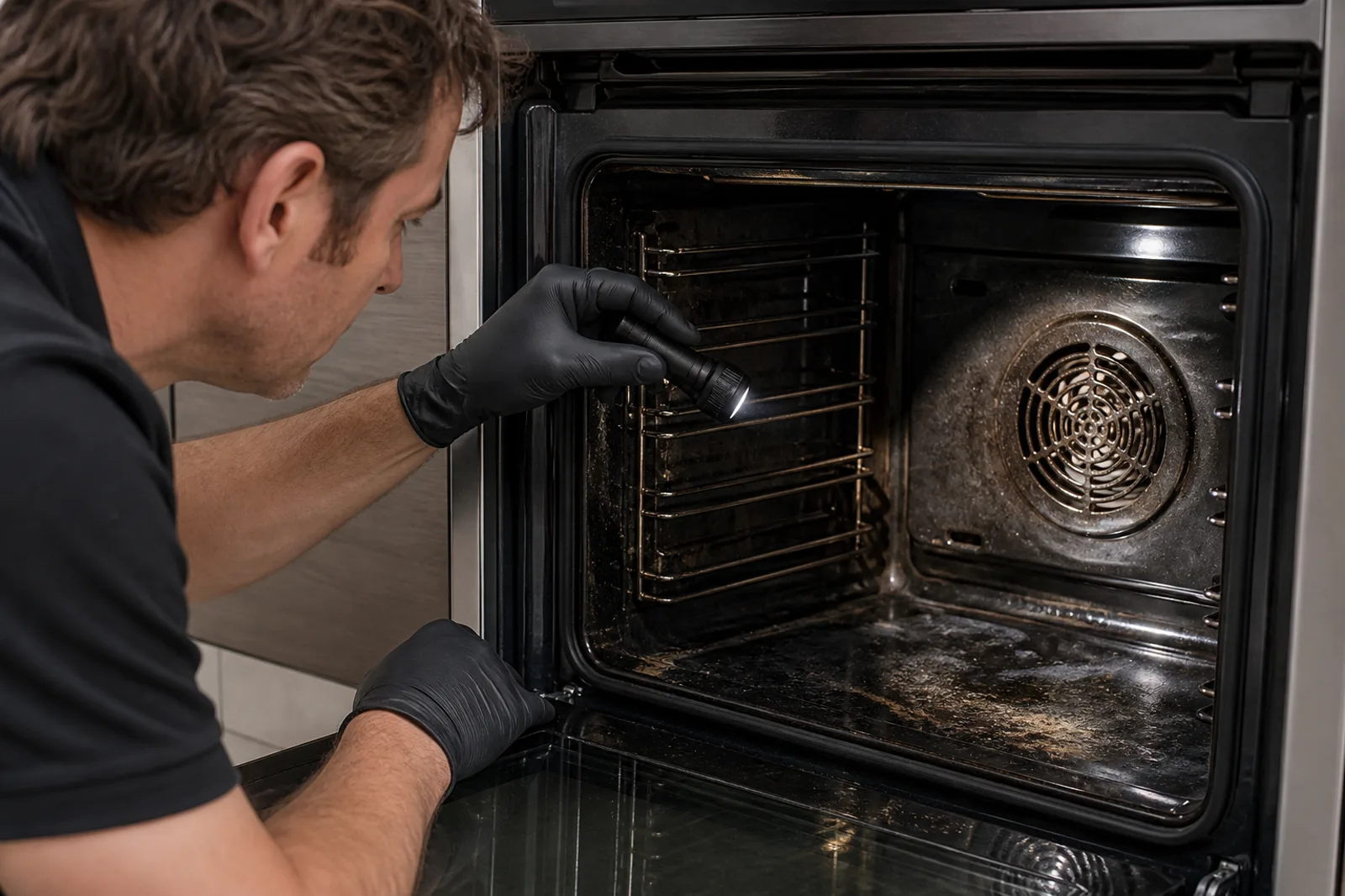 Detailed oven cleaning process in Hampstead