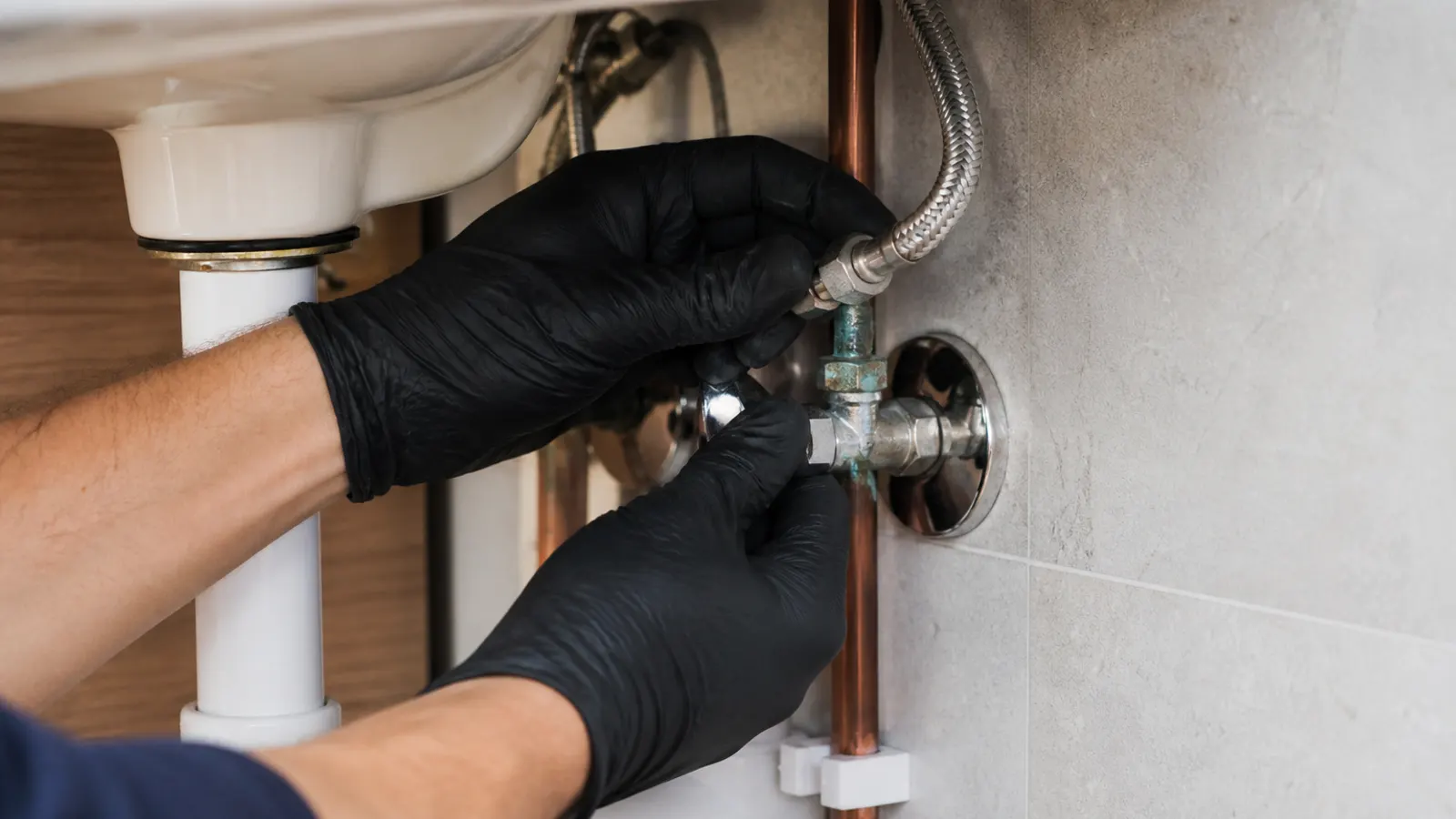 Plumbing connection repair in Clapham
