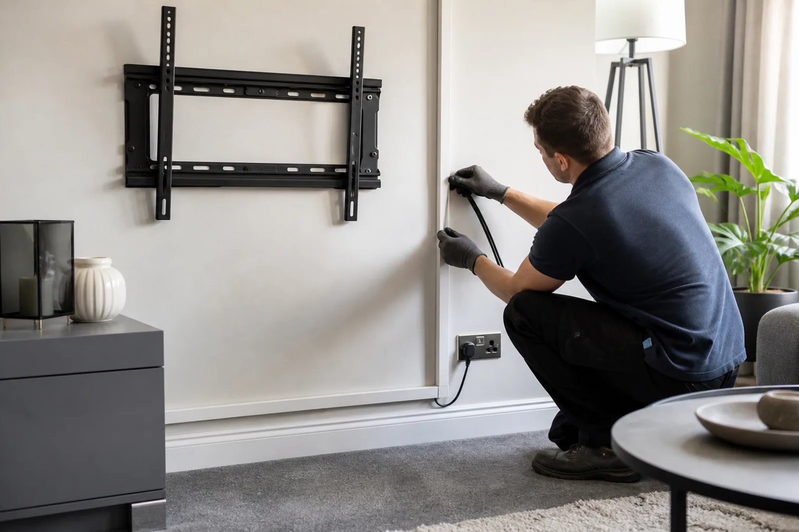 TV bracket and wall planning in Poplar